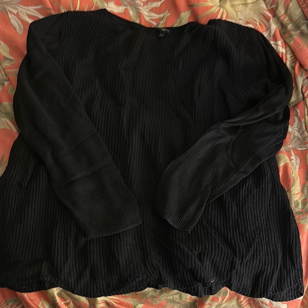 Talbots Black Scalloped Sweater sz 2X